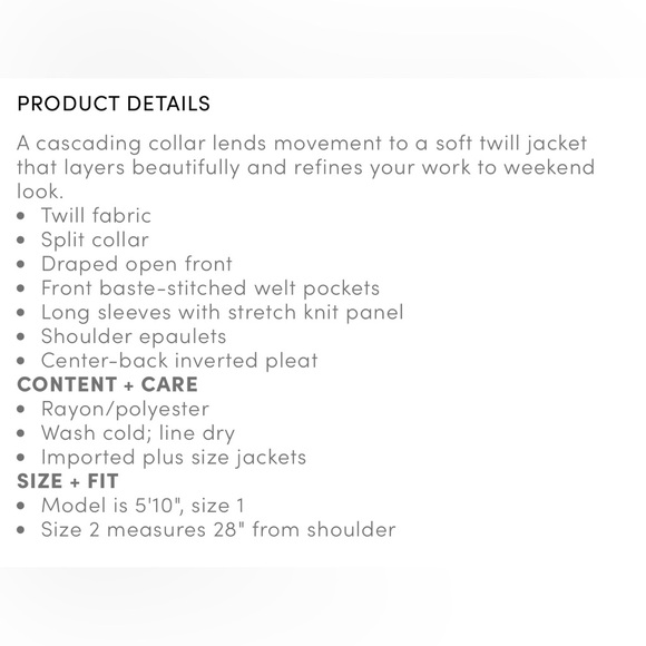 Torrid Twill Drape Front Jacket Size 3 - Picture 16 of 16